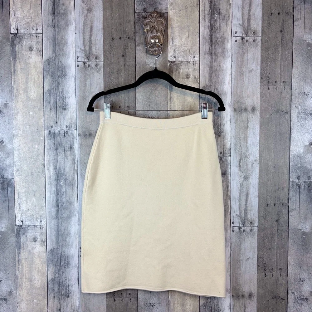 Johnathan Simkhai Knit Pencil Skirt in Cream Size Medium.